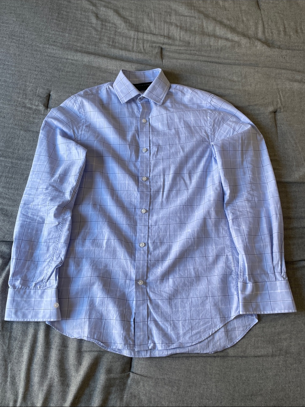 Tommy Hilfiger Light Blue Windowpane Dress Shirt